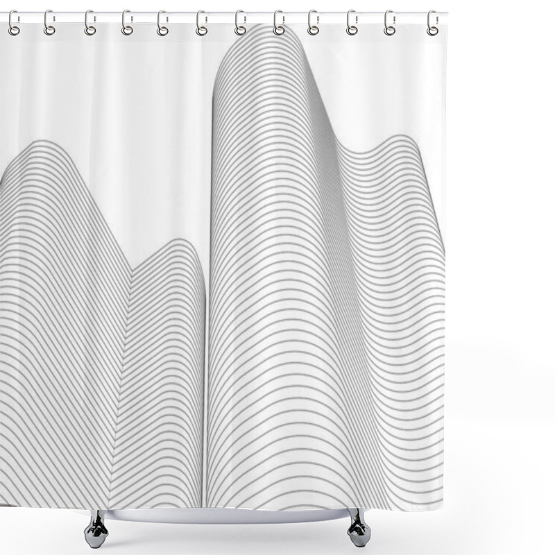 Personality  Modern Architecture Skyscrapers 3d Illustration, Curved Shapes Of The Facade Shower Curtains