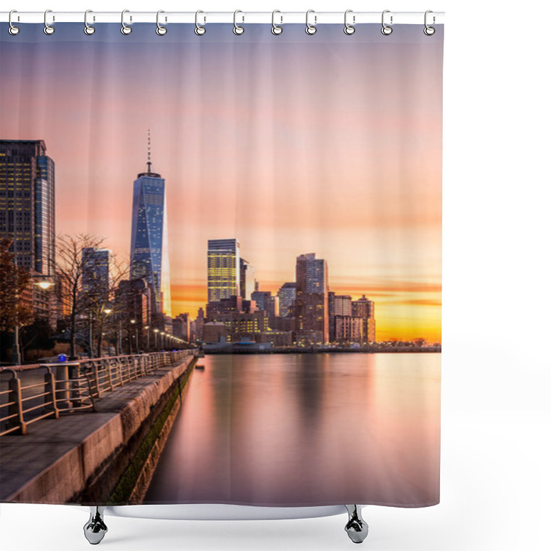 Personality  Lower Manhattan At Sunset Shower Curtains