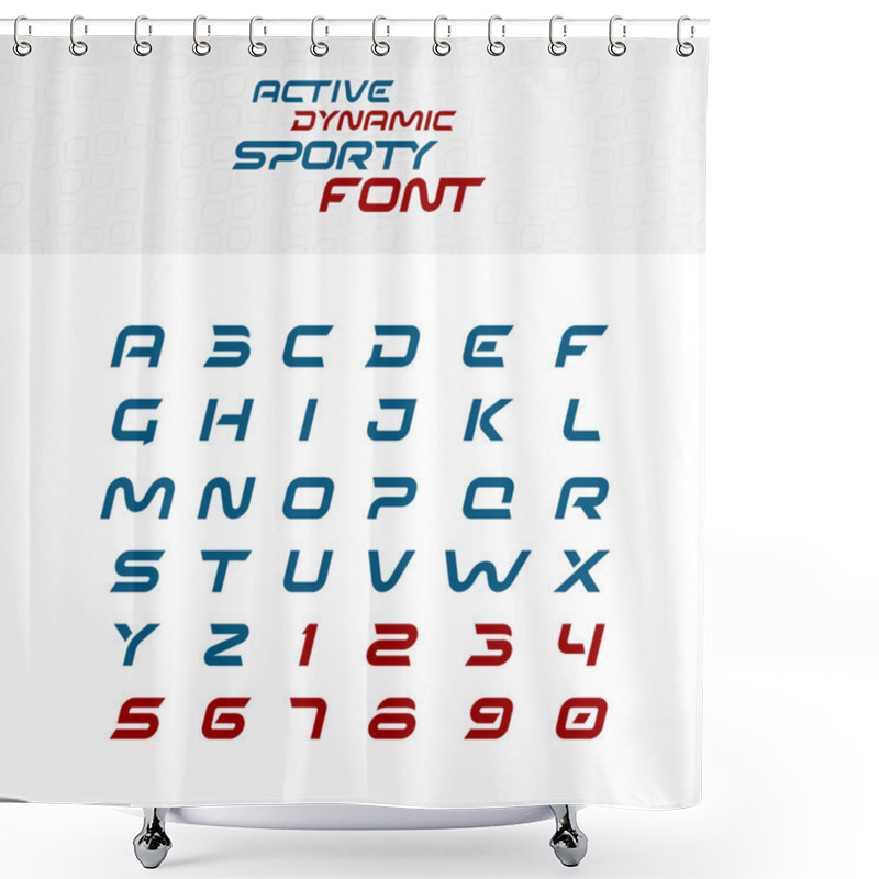 Personality  Sport Techno Font Alphabet Letters. Shower Curtains