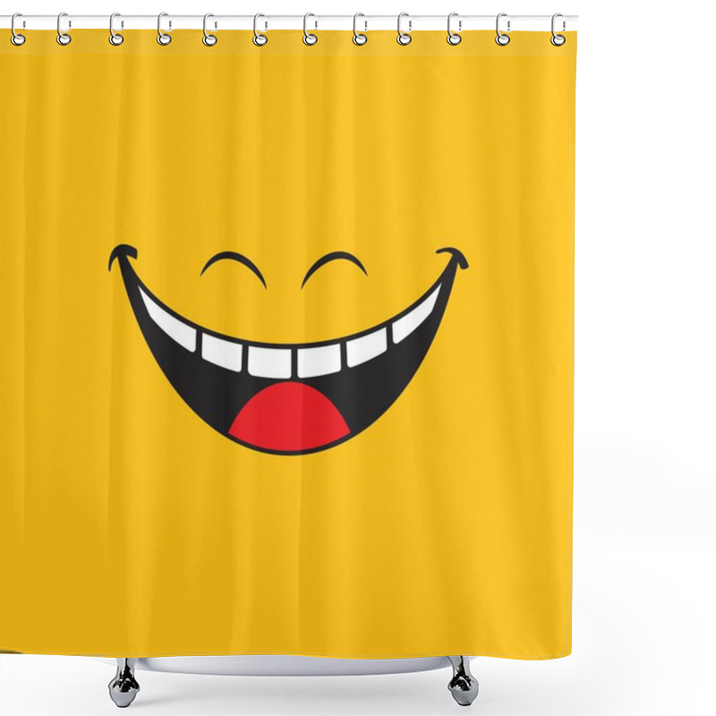 Personality  Smile Emotion Icon Vector Illustration Design Template Shower Curtains