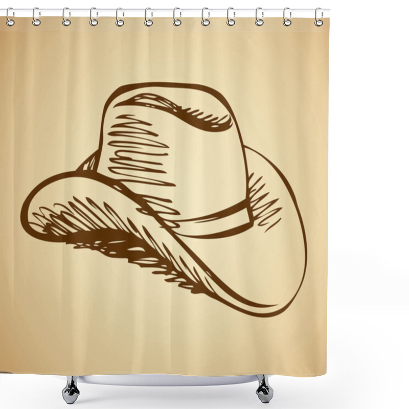 Personality  Hat. Vector Drawing Shower Curtains