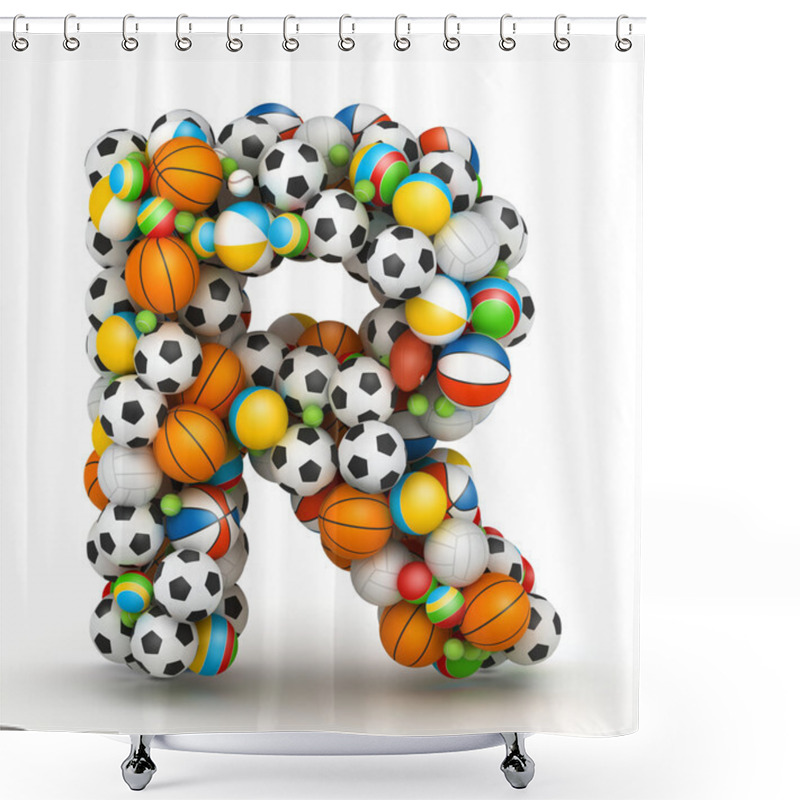 Personality  Letter R, Gaming Balls Alphabet Shower Curtains