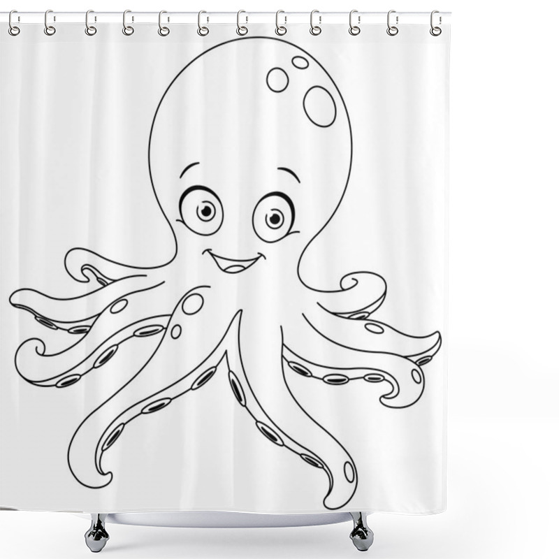 Personality  Outlined Octopus Shower Curtains