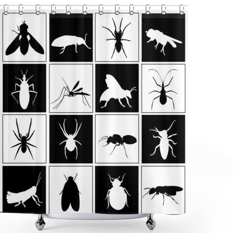 Personality  Set Of Insect Shower Curtains