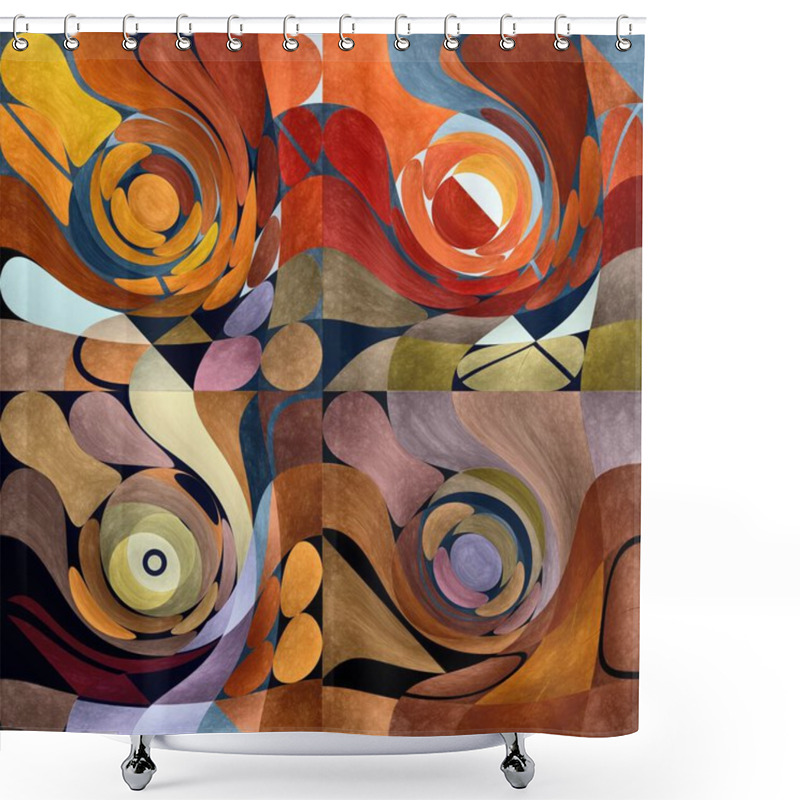 Personality  Abstract Geometrical Background. Pattern With Optical Illusion. Shower Curtains