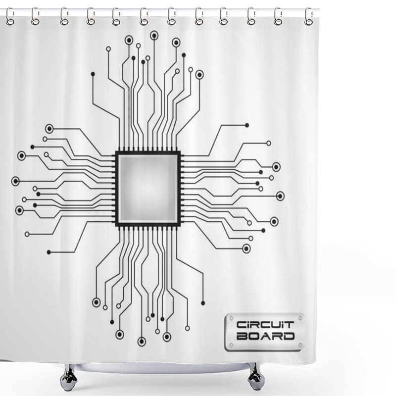 Personality  Circuit Board Cpu Shower Curtains