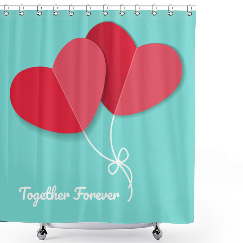 Personality  Paper Red Heart Shower Curtains