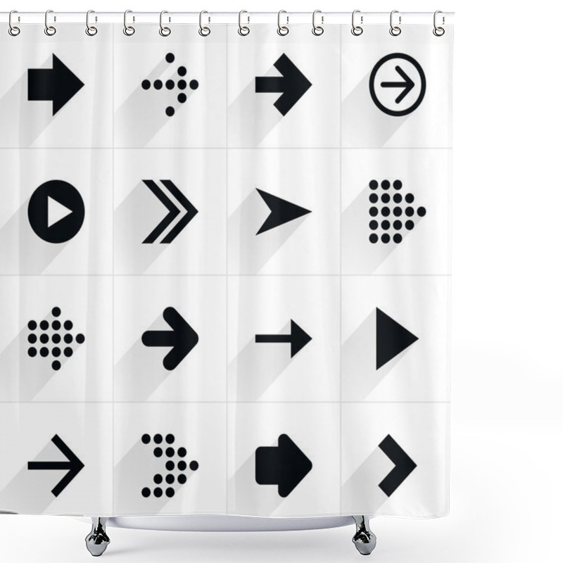 Personality  16 Arrow Flat Icons Shower Curtains