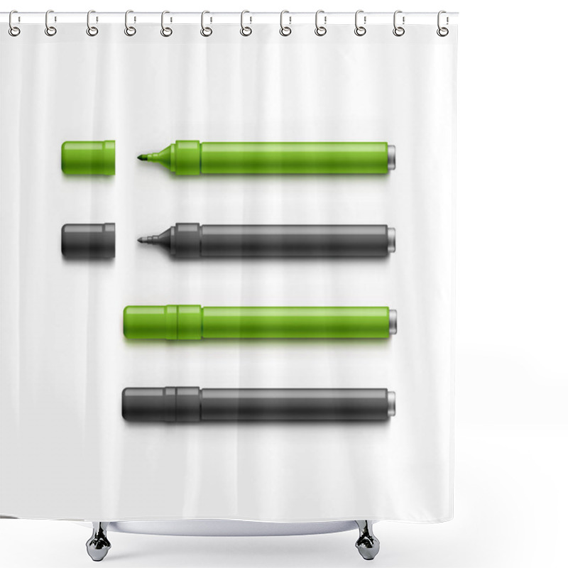 Personality  Set Of Markers, Highlighters, Felt Tip Pens Shower Curtains