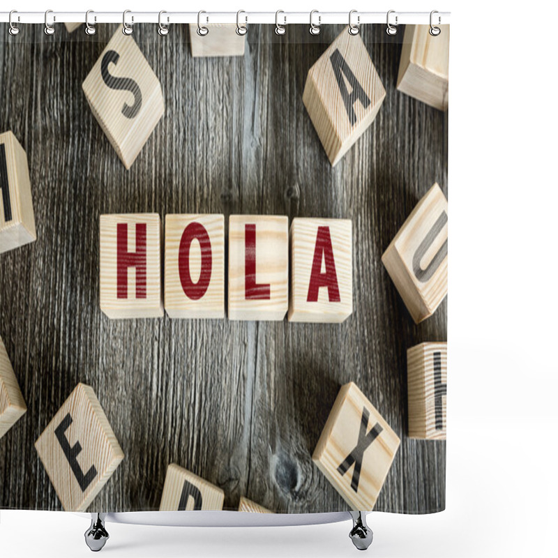 Personality  Wooden Blocks With The Text Shower Curtains