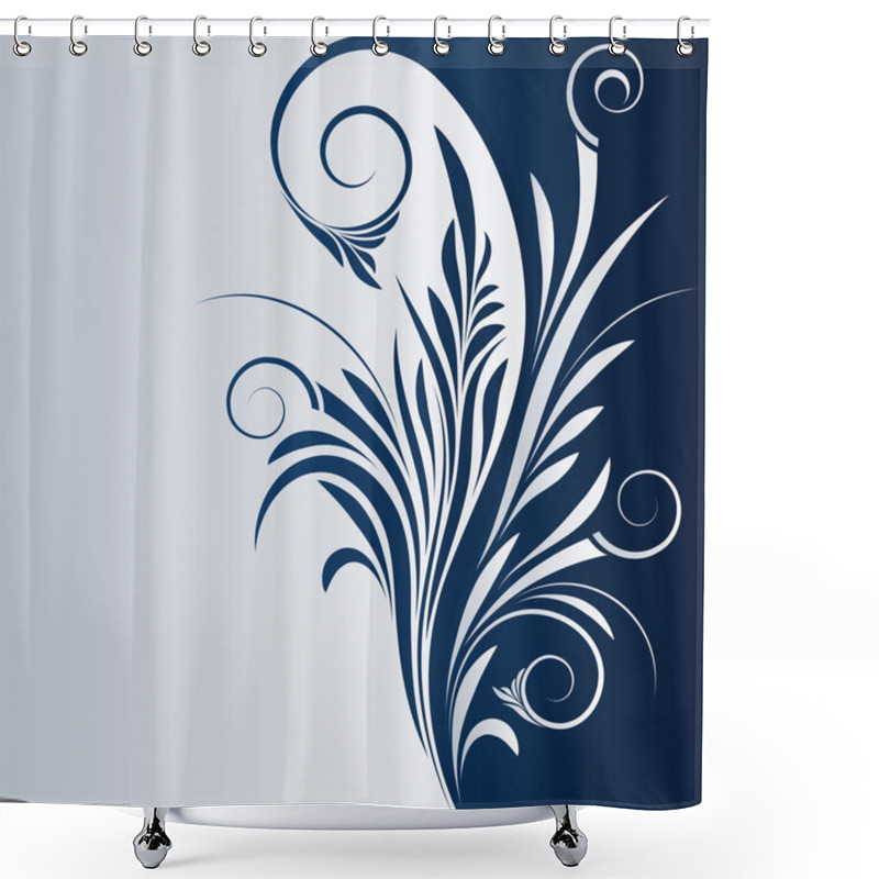 Personality  Vector Floral Swirl Shower Curtains