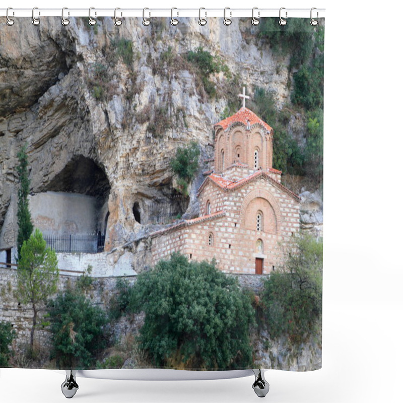 Personality  Byzantine Style Church In Rock Face Shower Curtains