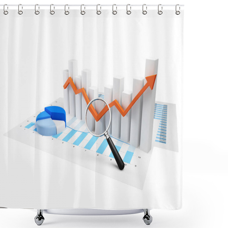 Personality  Business Graph With Orange Arrow Shower Curtains