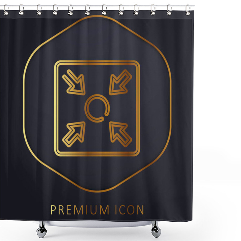 Personality  Assembly Point Golden Line Premium Logo Or Icon Shower Curtains