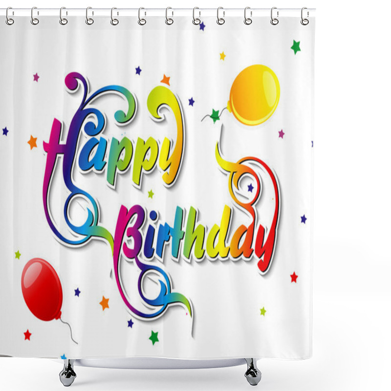 Personality  Abstract Happy Birthday Card Shower Curtains