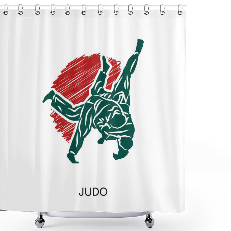 Personality  Judo Logo Isolated On White Background For Your Web, Mobile And  Shower Curtains