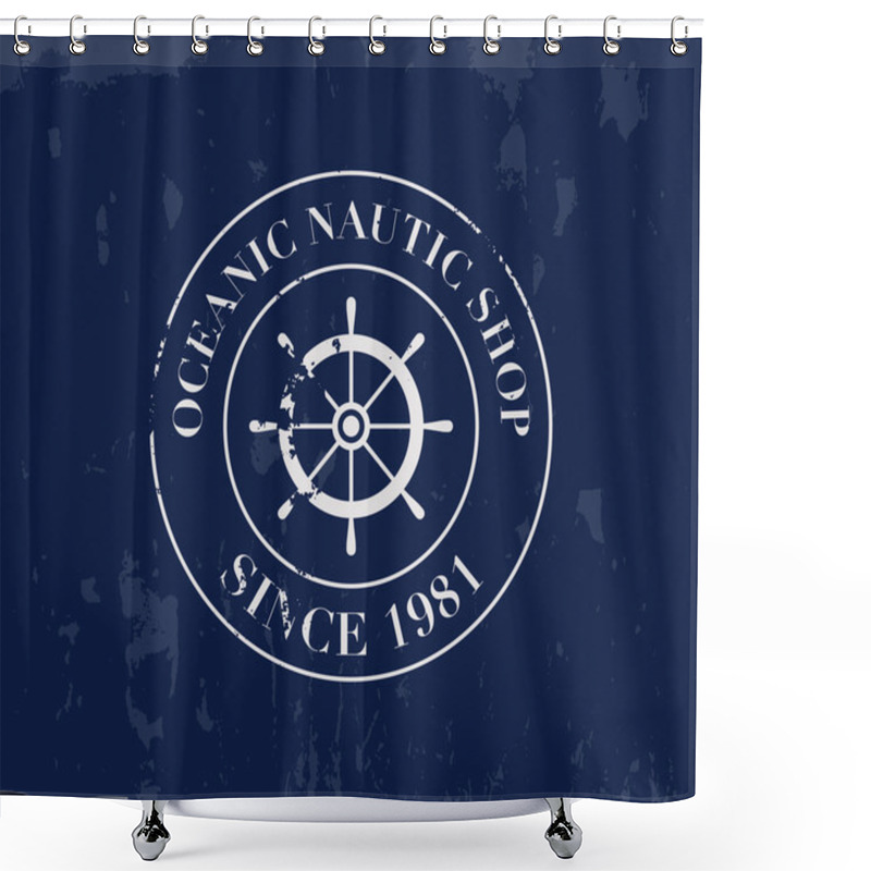 Personality  Retro Nautical Logo  Shower Curtains