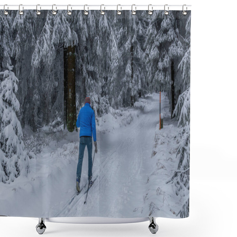 Personality  Winter Hiking In Different Places Through The Thuringian Forest - Germany Shower Curtains