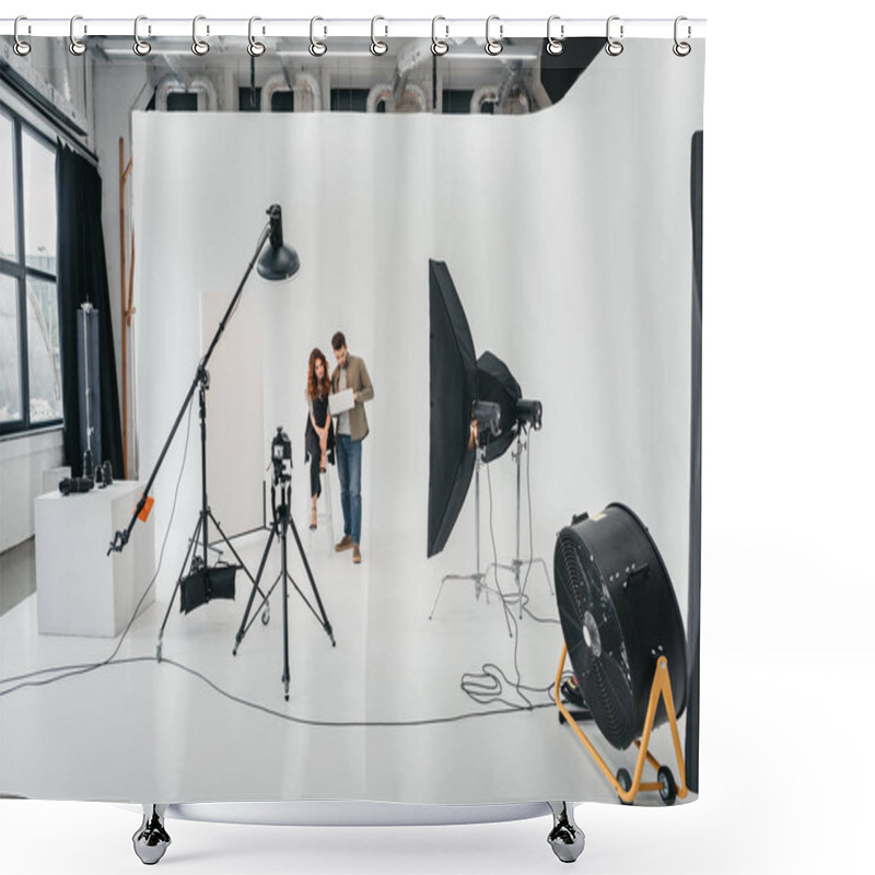 Personality  Photo Studio With Lighting Equipment   Shower Curtains