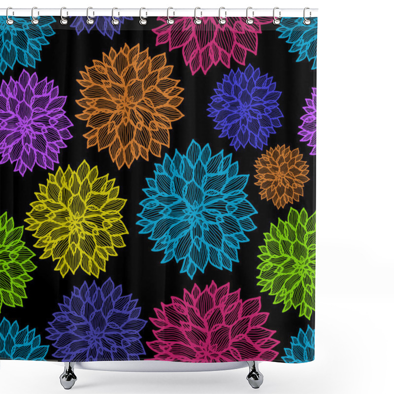 Personality  Seamless Floral Pattern Shower Curtains