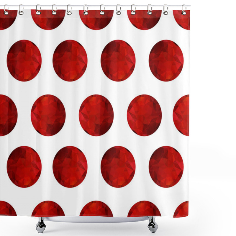 Personality  Red Diamonds On White Background Shower Curtains