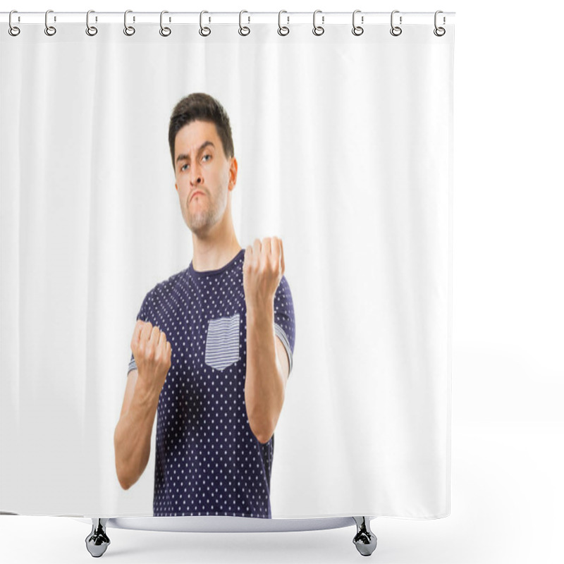 Personality  Adult Men With Emotions And Gestures Shower Curtains