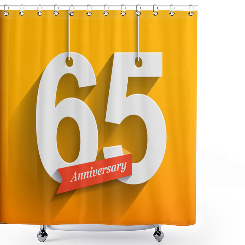 Personality  65 Anniversary Numbers With Ribbon Shower Curtains