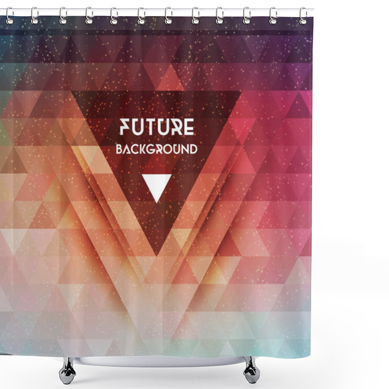 Personality  Futuristic Triangle Background Shower Curtains