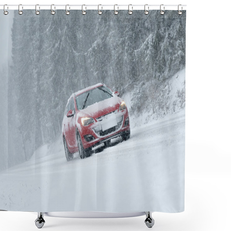 Personality  Winter Driving - Winter Road Shower Curtains