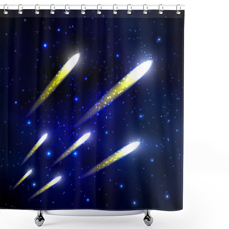 Personality  Comet In The Starry Sky Shower Curtains