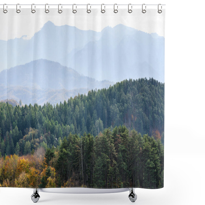 Personality  Autumn Forest Mountain Landscape Shower Curtains