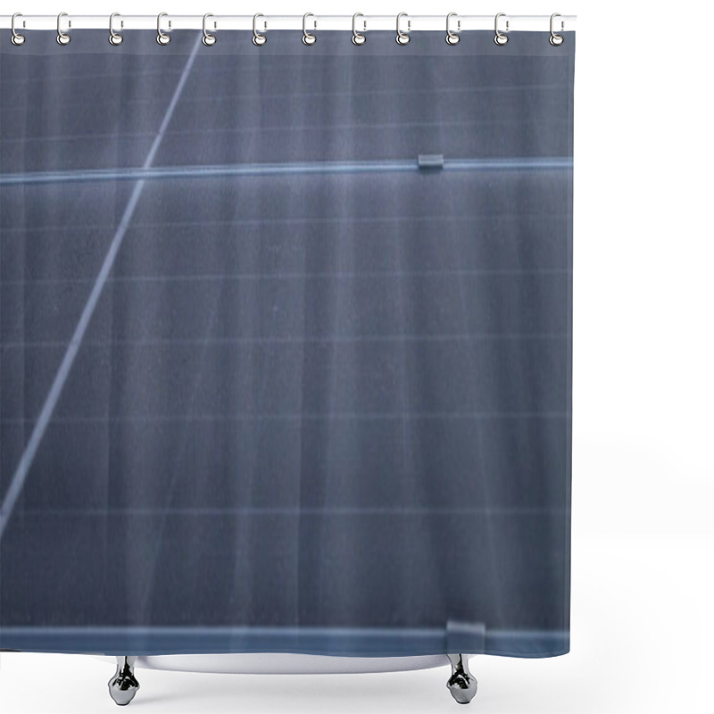 Personality  Close-up Of Frosted Solar Panels, Highlighting Winter Energy Production And Maintenance Challenges. Shower Curtains