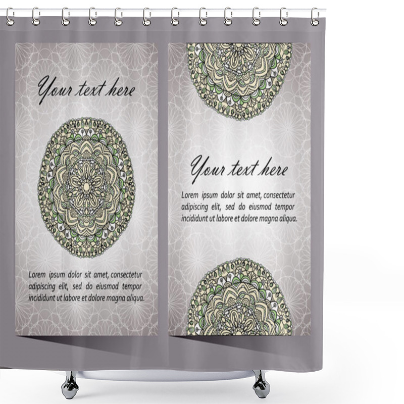 Personality  Ornaments Collection With Mandala Circular Pattern Shower Curtains