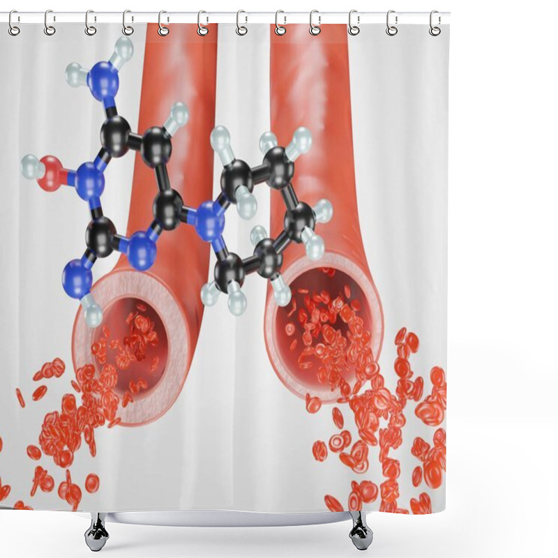 Personality  Minoxidil Works By Relaxing Blood Vessels So That Blood Passes Through Them More Easily. This Helps To Lower Blood Pressure 3d Rendering Shower Curtains