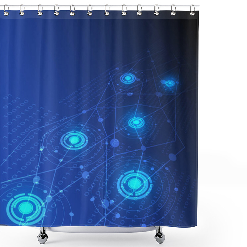 Personality  Digital Technology Concept Background Shower Curtains