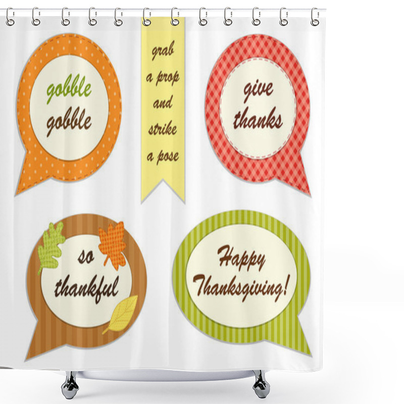 Personality  Cute Thanksgiving Set Shower Curtains