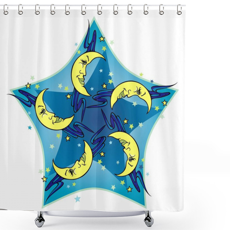 Personality  Five Moons Shower Curtains