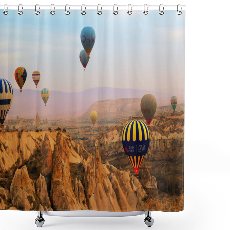 Personality  Hot Air Balloon, Cappadocia Turkey Sunrise Shower Curtains