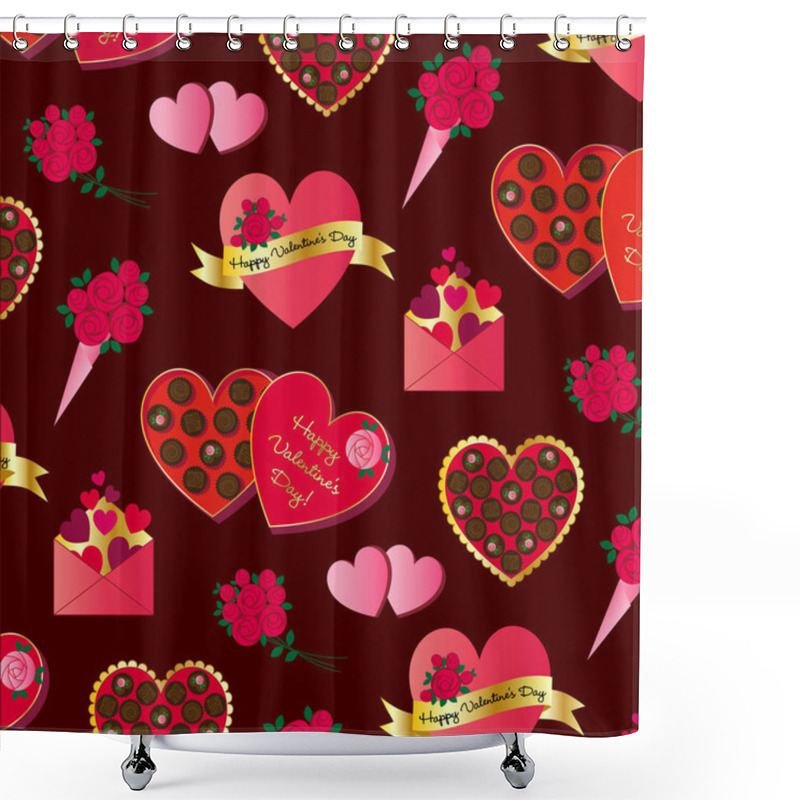 Personality  Valentines Day Clipart Shower Curtains