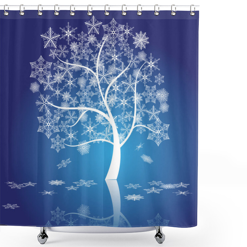 Personality  Snow Tree Vector Shower Curtains