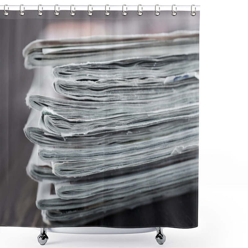 Personality  Stack Of Magazines Shower Curtains