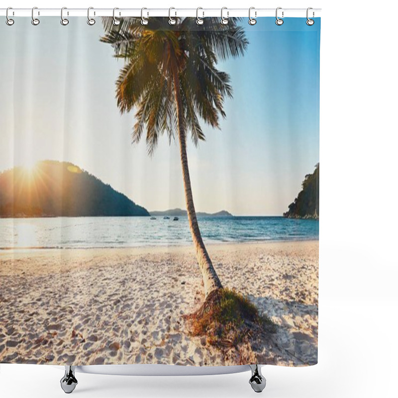 Personality  Sunset In Paradise Shower Curtains