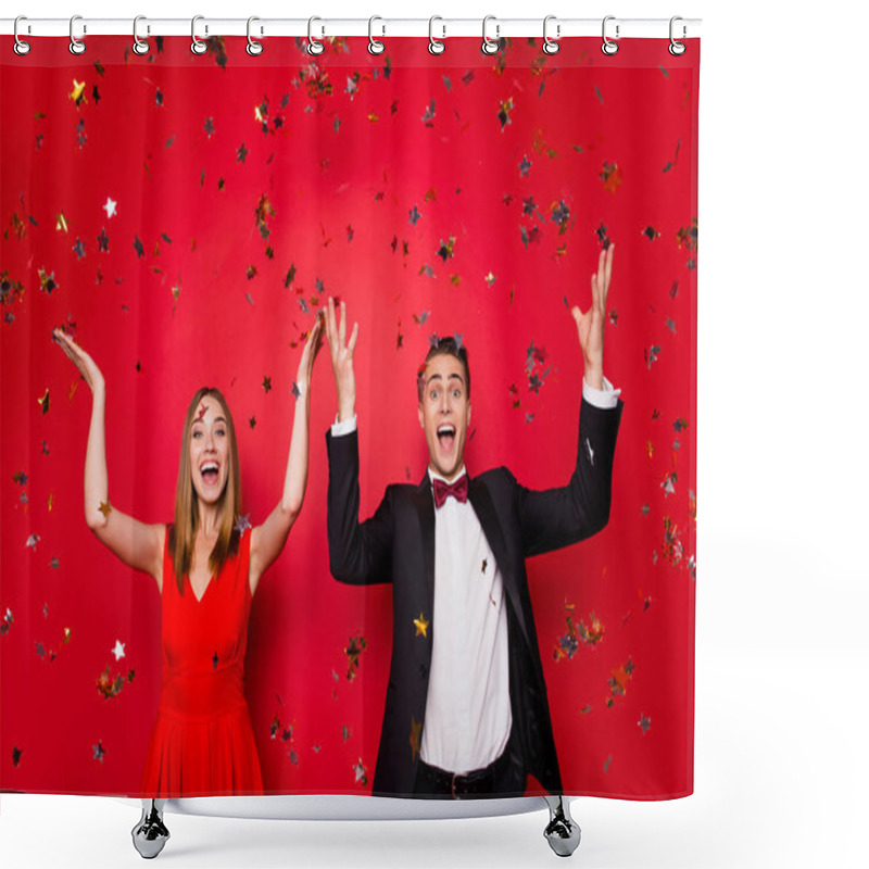 Personality  Portrait Of Two Nice Cool Lovely Attractive Gorgeous Classy Eleg Shower Curtains