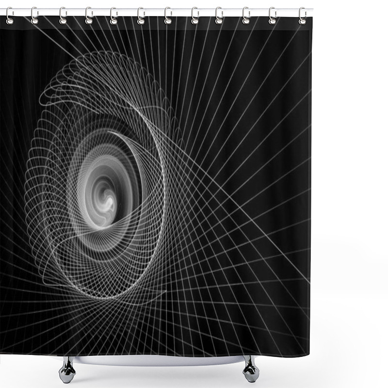 Personality  White Rotating Abstract Fractal Shower Curtains