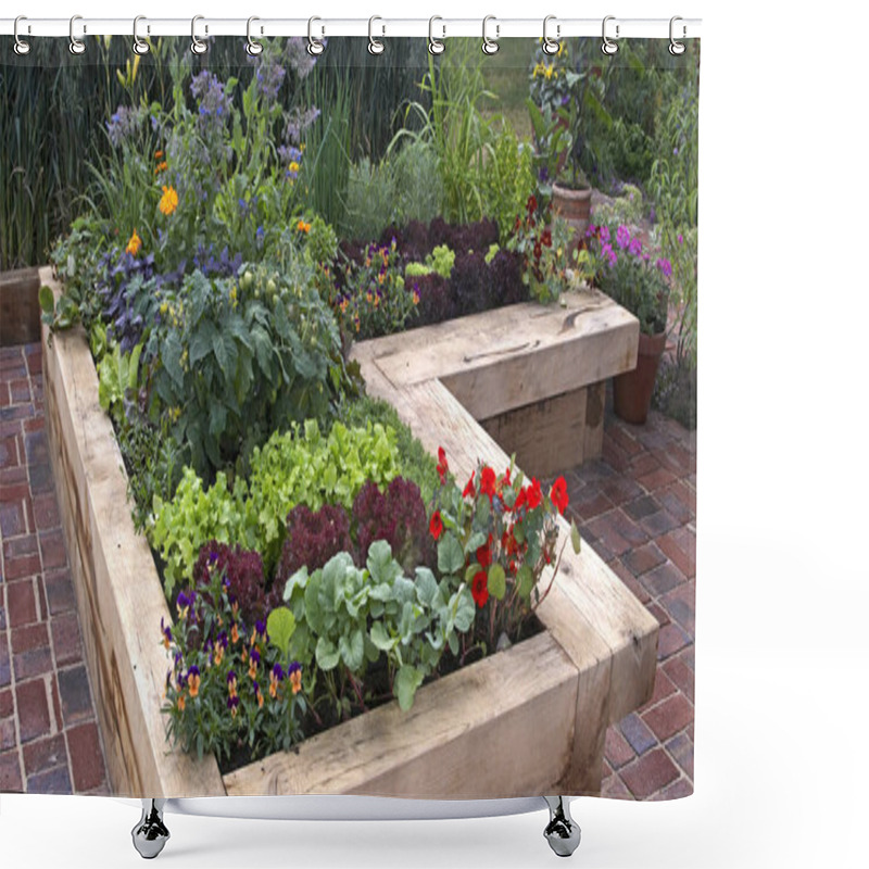 Personality  A Modern Well Planned Vegetable Garden With Raised Beds And Assorted Vegetables Shower Curtains