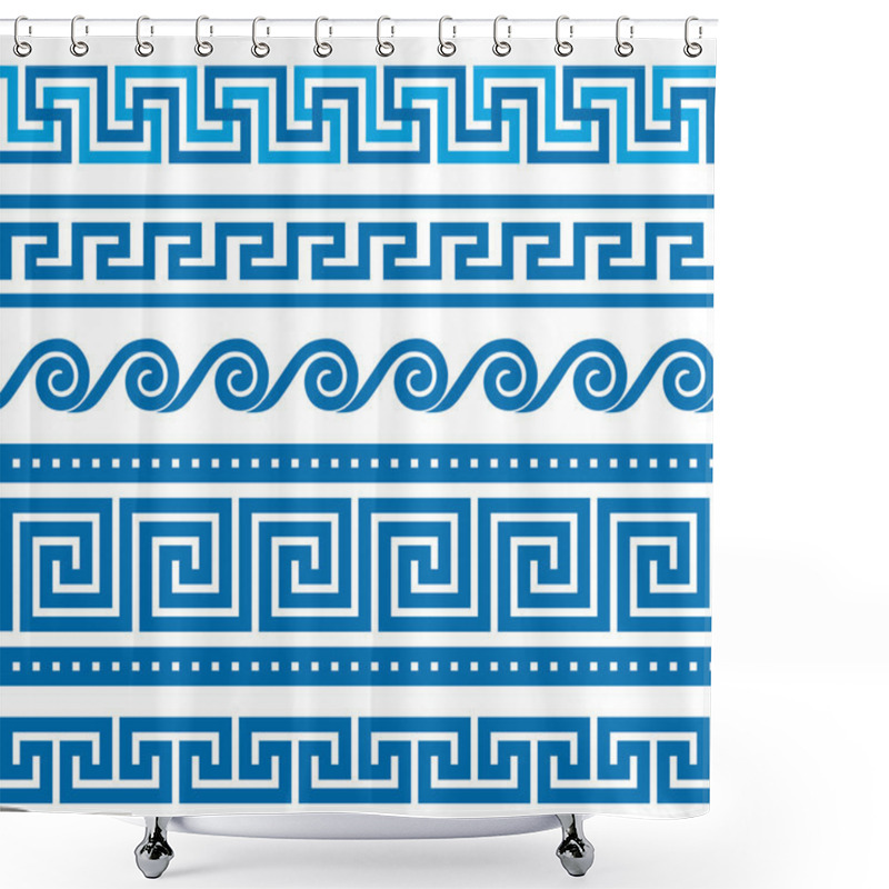 Personality  Set Of Vector Greek Borders Shower Curtains