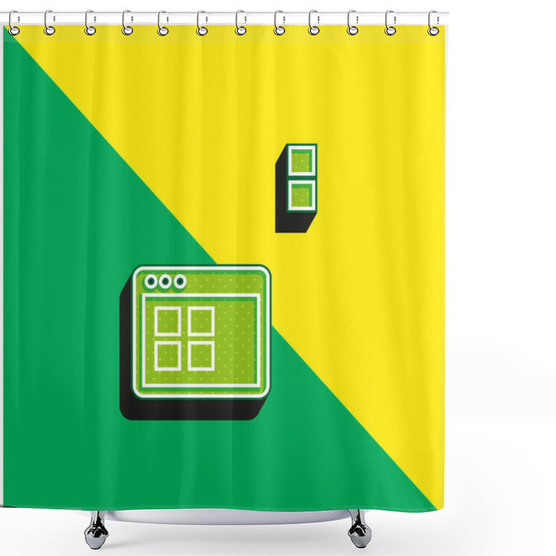 Personality  Application Window Green And Yellow Modern 3d Vector Icon Logo Shower Curtains