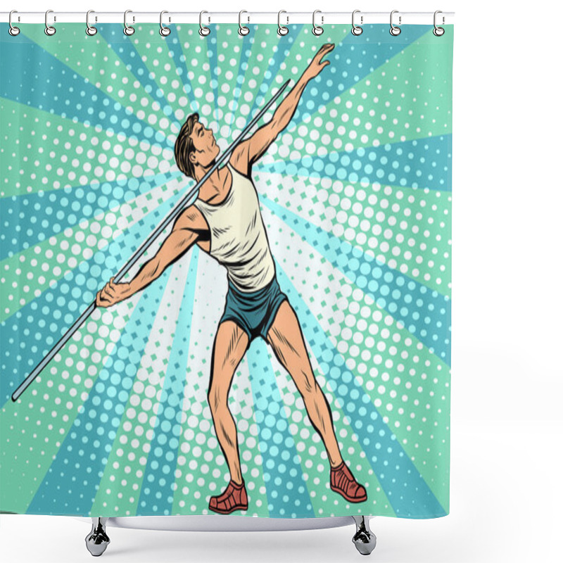 Personality  Javelin Thrower Athletics Summer Sports Games Shower Curtains