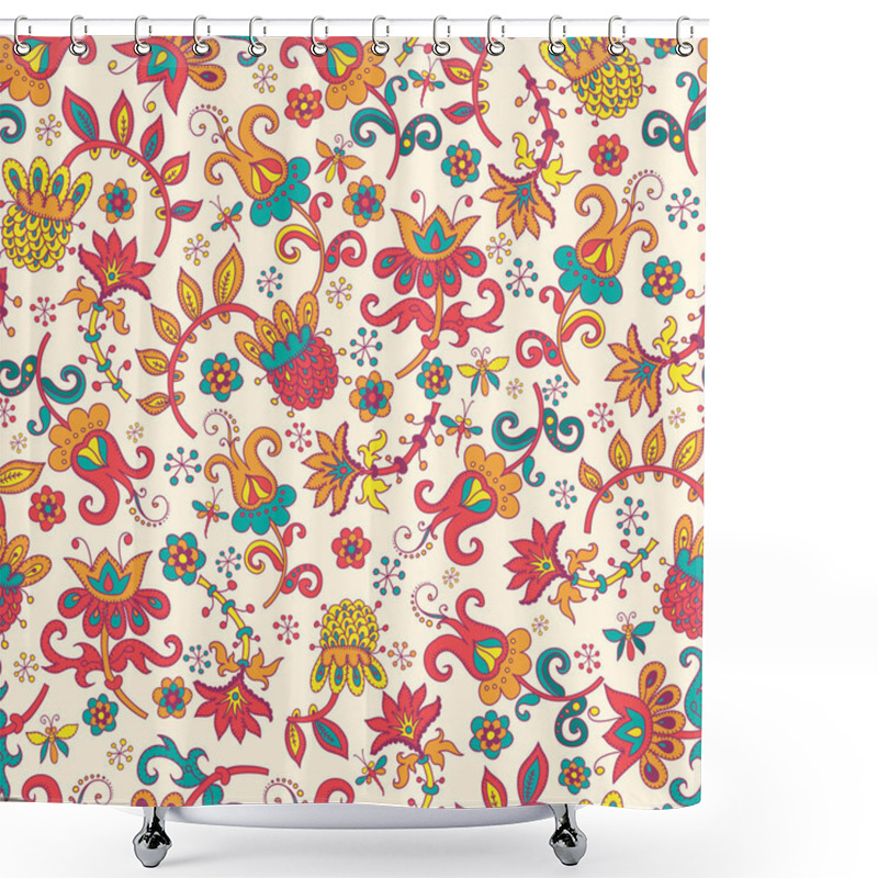 Personality  Fantasy Floral Seamless Pattern Shower Curtains