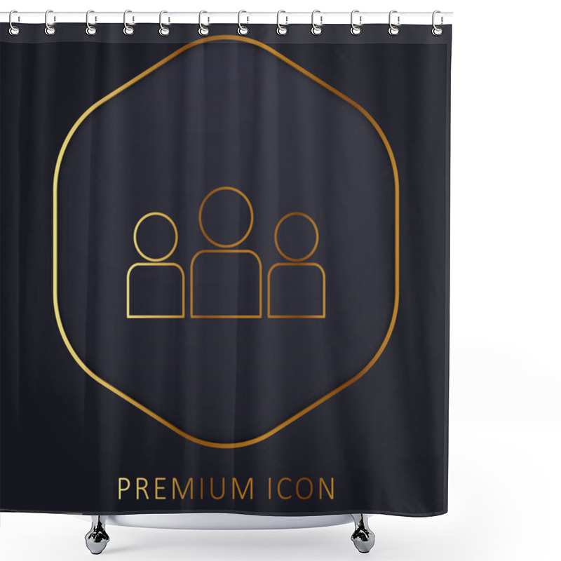 Personality  About Us Golden Line Premium Logo Or Icon Shower Curtains